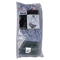 Rubbermaid Web Foot Wet Mop Head, Shrinkless, Cotton/Synthetic, Blue, Medium, 6/Carton