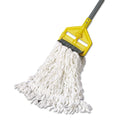 Rubbermaid Clean Room Mop Head, Rayon, Loop-End, Medium, White, 12/Carton