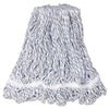 Rubbermaid Web Foot Finish Mop, White, Med, Cotton/Synthetic, 1". White Headband, 6/Carton