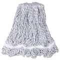 Rubbermaid Web Foot Finish Mop, White, Med, Cotton/Synthetic, 1". White Headband, 6/Carton