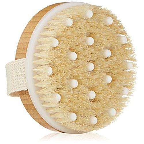 Touch Me Dry / Wet Body Brush By - Natural Boar's Bristle - Remove Dead Skin And Toxins, Cellulite Treatment, Exfoliates, Stimulates Blood Circulation, Massage 2-in-1 by Pasteur Pharmacy