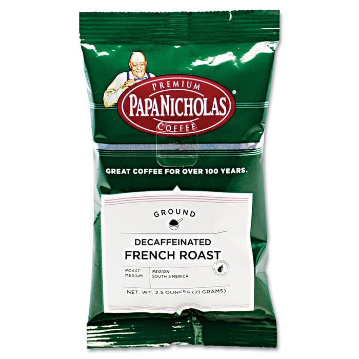 PapaNicholas Premium Coffee, Decaffeinated French Roast, 18/Carton