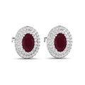 Genuine Ruby and Diamond Studs by Fine Color Jewels