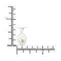 0.15 CTTW Heart Green Peridot Prong Silver Mom Infinity Pendant Necklace by Fine Color Jewels