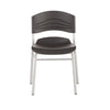 Iceberg CafeWorks Chair, Supports Up to 225 lb, Graphite Seat/Back, Silver Base, 2/Carton