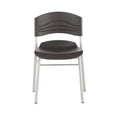 Iceberg CafeWorks Chair, Supports Up to 225 lb, Graphite Seat/Back, Silver Base, 2/Carton