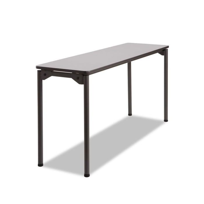 Iceberg Maxx Legroom Wood Folding Table, Rectangular Top, 60w x 18d x 29.5h, Gray/Charcoal