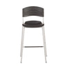 Iceberg CafeWorks Stool, Supports Up to 225 lb, Graphite Seat/Back, Silver Base