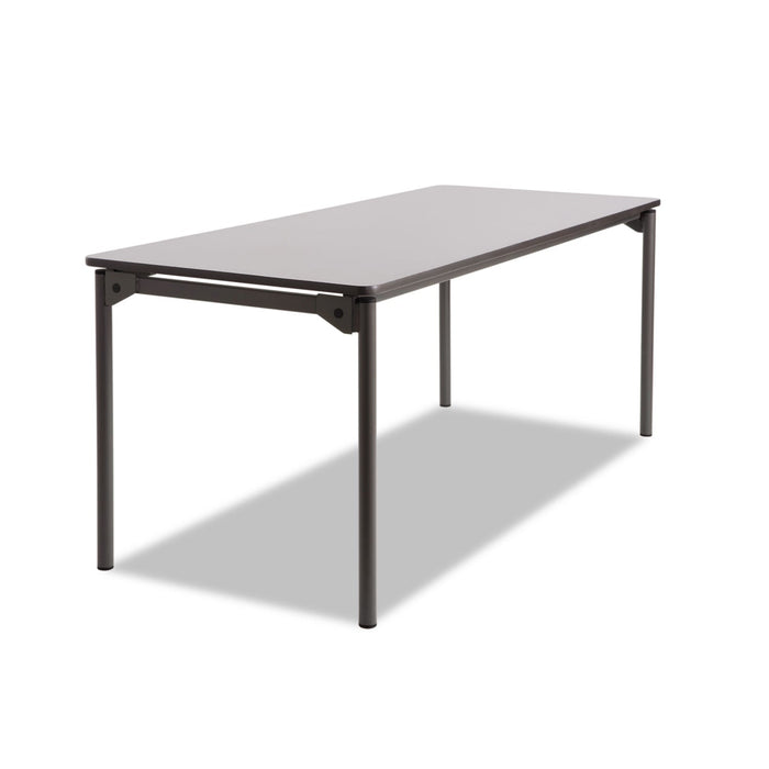 Iceberg Maxx Legroom Wood Folding Table, Rectangular Top, 72w x 30d x 29.5h, Gray/Charcoal