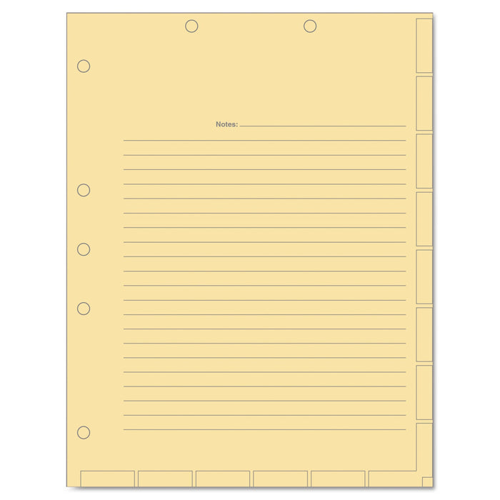 Tabbies Medical Chart Index Divider Sheets, Untabbed, 11 x 8.5, Manila, 400/Box