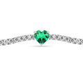Colombian Created Emerald Heart Bracelet by Fine Color Jewels