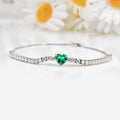 Colombian Created Emerald Heart Bracelet by Fine Color Jewels