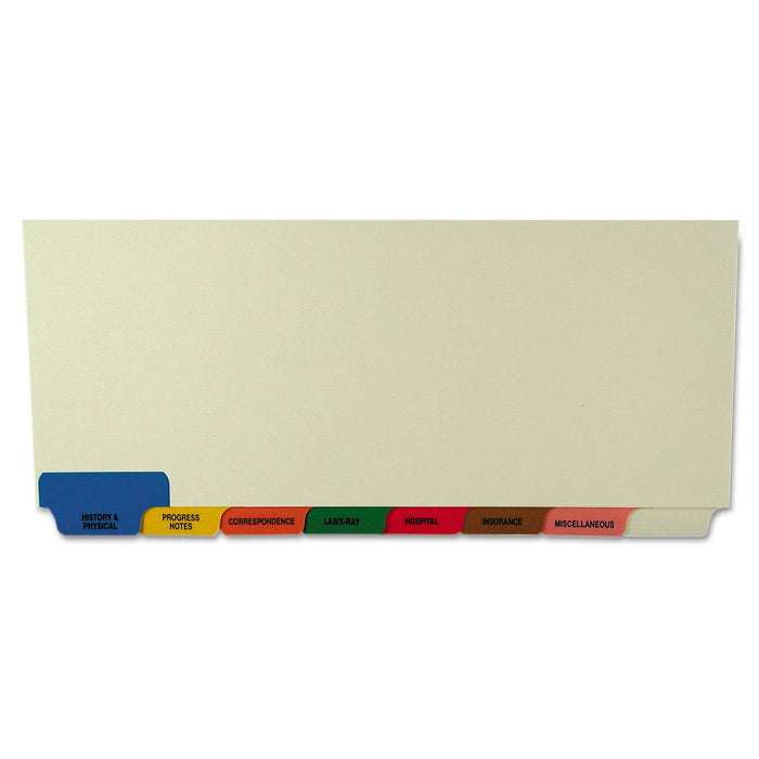 Tabbies Bottom Tab Medical Chart Divider Sets, 8-Tab, Assorted Medical, 11.38 x 8.5, Manila, 40 Sets
