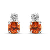 Peach Sapphire Stud Earrings