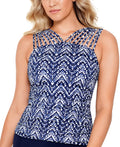 Swim Solutions Printed Strappy Underwire Tummy Control Tankini Top, Size 18 by Vanessa Jane