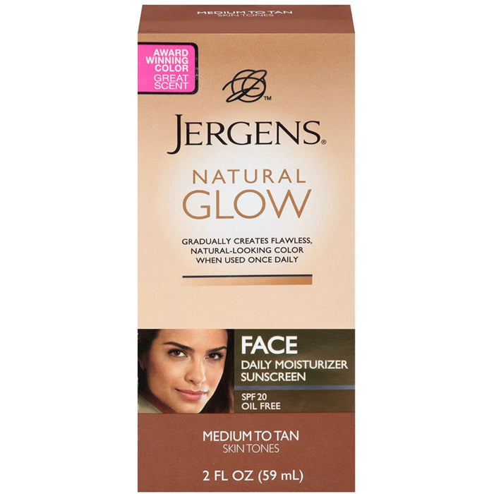 Jergens 2 Pack - Natural Glow Daily Facial Moisturizer SPF 20, Medium To Tan Skin Tones 2 Oz by Pasteur Pharmacy