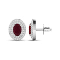 Genuine Ruby and Diamond Studs by Fine Color Jewels