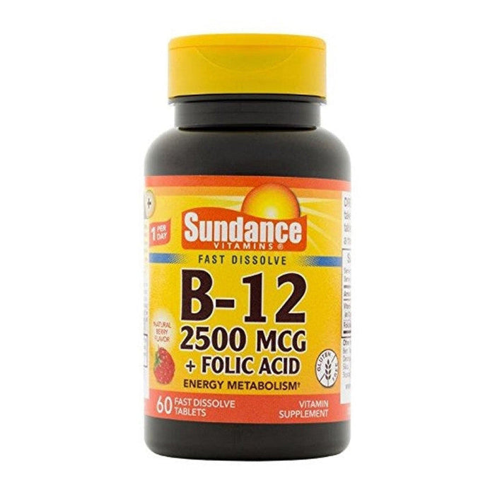 Sundance Vitamin B12 Plus Folic Acid Tablets, 2500 Mcg by Pasteur Pharmacy