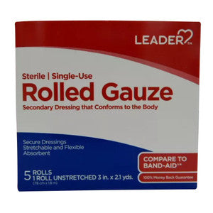 Leader Sterile Unstretched Single Use Rolled Gauze by Pasteur Pharmacy