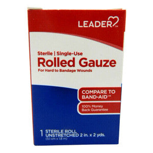 Leader Sterile Single Use Rolled Gauze, Unstretched by Pasteur Pharmacy
