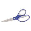 Westcott KleenEarth Soft Handle Scissors, Pointed Tip, 7" Long, 2.25" Cut Length, Blue/Gray Straight Handle