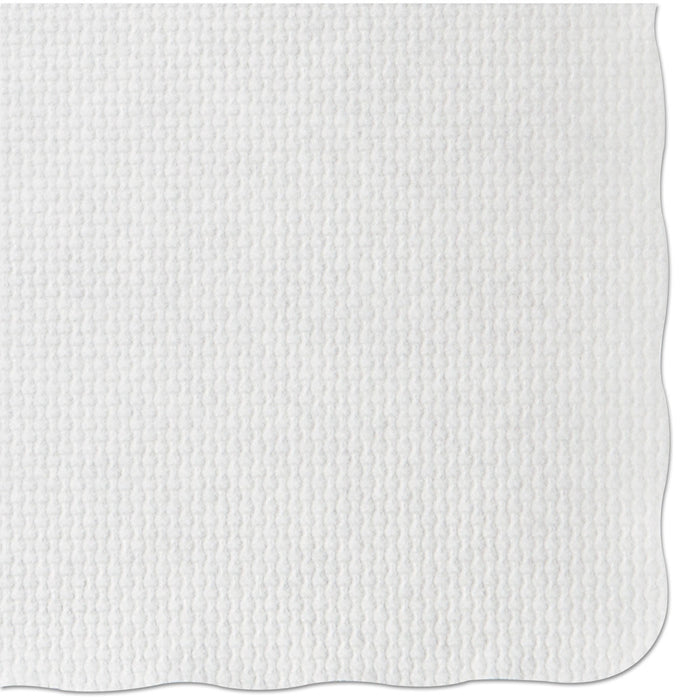 Hoffmaster Knurl Embossed Scalloped Edge Placemats, 9.5 x 13.5, White, 1,000/Carton