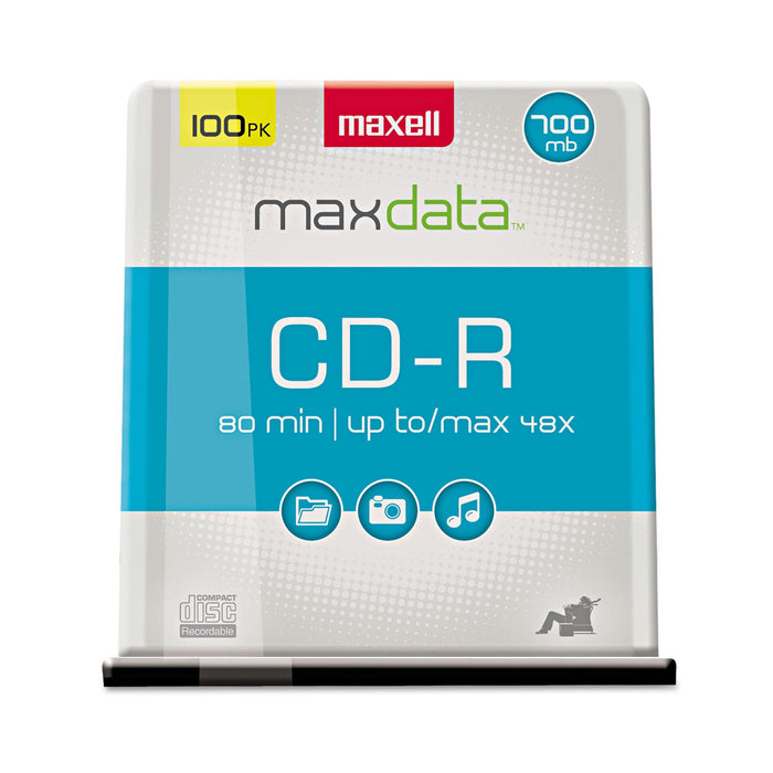 Maxell CD-R Discs, 700 MB/80 min, 48x, Spindle, Silver, 100/Pack