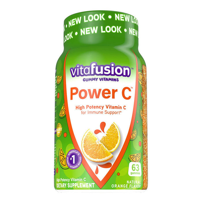 Vitafusion Power C Natural Orange Flavor Gummy Vitamins Dietary Supplement 63 Ct Bottle by Pasteur Pharmacy