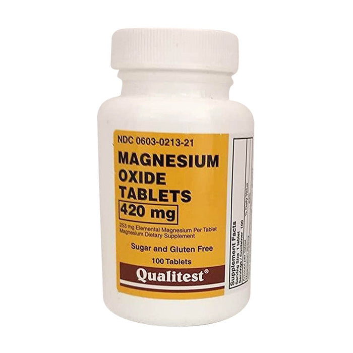 Qualitest Magnesium Oxide 420mg Tablets 100ct by Pasteur Pharmacy