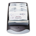 Durable VISIFIX Desk Business Card File, Holds 200 2.88 x 4.13 Cards, 5 x 9.31 x 3.56, Plastic, Graphite/Black