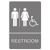 Headline ADA Sign, Restroom/Wheelchair Accessible Tactile Symbol, Molded Plastic, 6 x 9