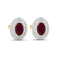 Genuine Ruby and Diamond Studs by Fine Color Jewels