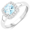 Silver Genuine Blue Topaz Set by Fine Color Jewels
