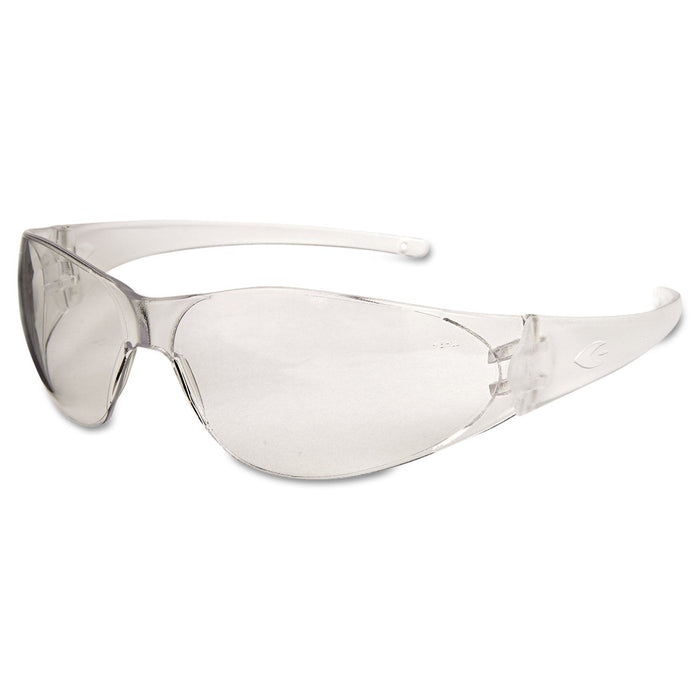 MCR Checkmate Safety Glasses, Clear Temple, Clear Lens, Anti Fog