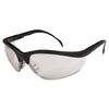 MCR Klondike Safety Glasses, Black Matte Frame, Clear Mirror Lens, 12/Box