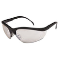 MCR Klondike Safety Glasses, Black Matte Frame, Clear Mirror Lens, 12/Box