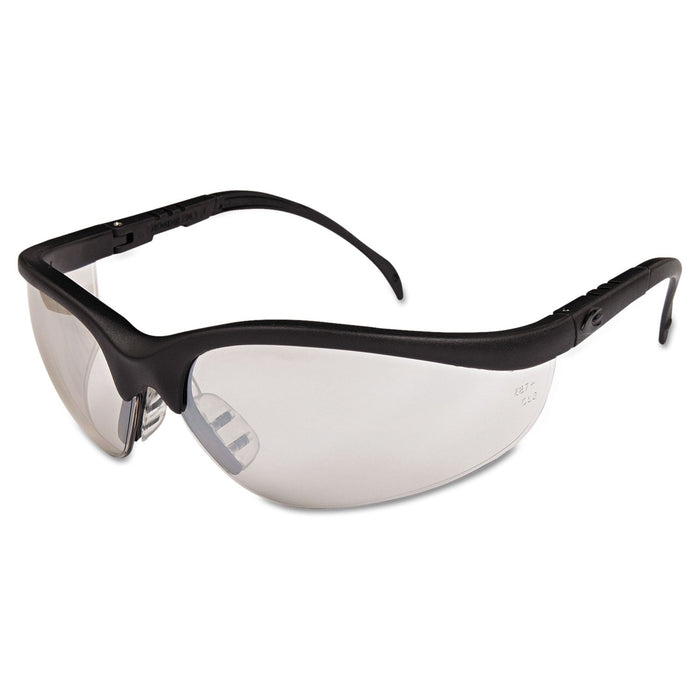 MCR Klondike Safety Glasses, Black Matte Frame, Clear Mirror Lens