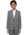 Tommy Hilfiger Big Boys Stretch Windowpane Plaid Suit Jacket, Black, Size 16 by Vanessa Jane