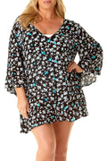 Anne Cole Plus - Flounce V Neck Tunic, Size 18-20 W by Vanessa Jane