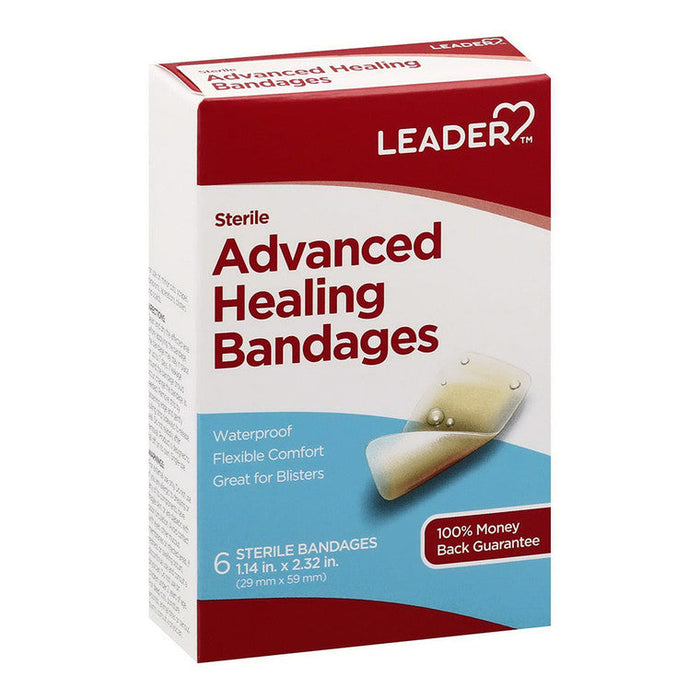 Leader Adhesive Bandages Advanced Healing Waterproof Large 6 Ct by Pasteur Pharmacy