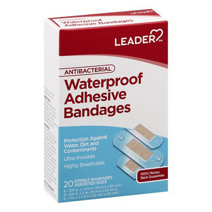 Leader™ Antibacterial Waterproof Bandages – 20 Count Pack by Pasteur Pharmacy