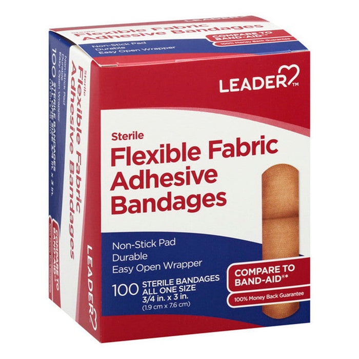 Leader Health Care Adhesive Bandages, Flexible Fabric, All One Size by Pasteur Pharmacy