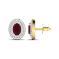 Genuine Ruby and Diamond Studs by Fine Color Jewels