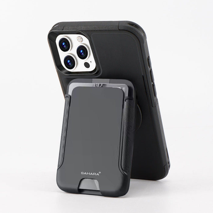 iPhone 16 Pro Rugged Wallet Case with Kickstand - MagSafe, Card Holder | Raider Series by Zerodamage Sahara Case LLC