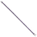 Genuine Amethyst Silver Tennis Bracelet by Fine Color Jewels