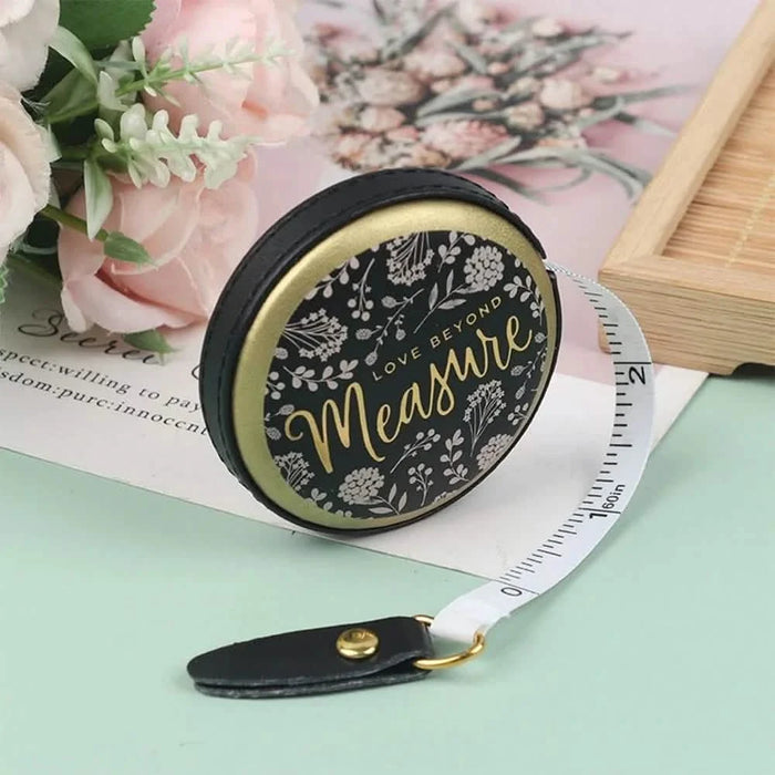 1.5m Centimeter Inch Roll Tape Portable Retractable Vintage PU Leather Mini Tape by DailySale