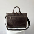16" Crazy Horse Full-Grain Leather Briefcase by MiamiLeathers.com