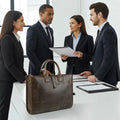 16" Crazy Horse Full-Grain Leather Briefcase by MiamiLeathers.com
