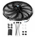 16" Electric Radiator Cooling Fan 12V 120W 10 Blades Car Thermostat Kit by DailySale