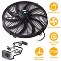 16" Electric Radiator Cooling Fan 12V 120W 10 Blades Car Thermostat Kit by DailySale